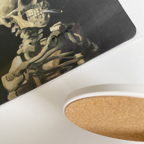 Van Gogh Smoking Skeleton Desk Set Mouse Pad Coaster Magnetic Bottle Opener NEW - Picture 5 of 9